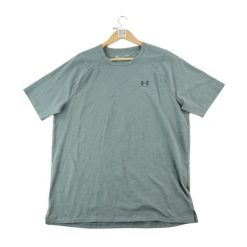 Second life - Under Armour t-shirt męski krótki rękaw szary - Jak nowy. Szare t-shirty męskie Under Armour, l, bez wzorów, z materiału, bez kołnierzyka. Za 63.86 zł.