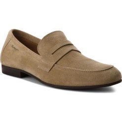 Półbuty GANT - Enrico 16673479 Dry Sand G22. Brązowe półbuty męskie Gant, z materiału, bez zapięcia. W wyprzedaży za 299.00 zł.