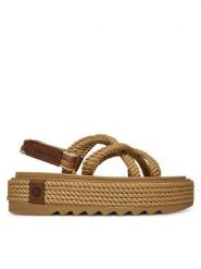 Bohonomad Sandały Bodrum BOD.0012.CPS Beżowy. Brązowe sandały damskie Bohonomad, bez wzorów, z materiału, bez obcasa, na płaskiej podeszwie. Za 269.99 zł.
