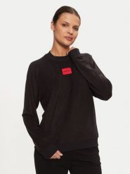 Hugo Sweter Snoozie 50523414 Czarny Regular Fit. Czarne swetry klasyczne damskie Hugo, l, z syntetyku, bez kołnierzyka. Za 269.99 zł.