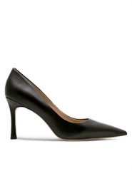 Eva Minge Szpilki EVORA-V1278-08-8 Czarny. Czarne szpilki Eva Minge, bez wzorów, ze skóry, bez obcasa. Za 399.00 zł.