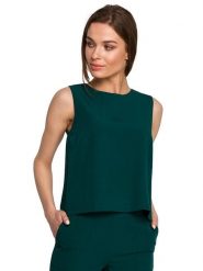 Stylove Top w kolorze ciemnozielonym rozmiar: L. Zielone topy damskie Stylove, l, bez wzorów, bez kołnierzyka. Za 29.99 zł.