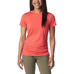 Koszulka sportowa bez rękawów damska Columbia Leslie Falls Short Sleeve. Zielone bluzki sportowe damskie Columbia, xs, bez wzorów, z elastanu, bez ramiączek. Za 207.00 zł.