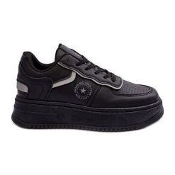 Damskie Buty Sportowe Sneakersy Big Star MM274232 Czarne. Czarne buty sportowe na co dzień damskie bez wzorów, z gumy. Za 246.96 zł.