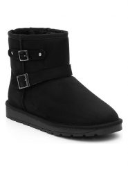 ISLAND BOOT Botki zimowe "Belga" w kolorze czarnym rozmiar: 37. Czarne botki damskie Island Boot, na zimę, z materiału, bez obcasa, bez zapięcia. Za 118.56 zł.