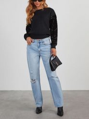 Milan Kiss Sweter w kolorze czarnym rozmiar: S. Czarne swetry klasyczne damskie Milan Kiss, s, bez kołnierzyka. Za 152.98 zł.