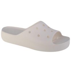 Klapki damskie Crocs Classic Platform Slide. Białe klapki damskie Crocs, bez wzorów, z gumy, bez obcasa. Za 279.00 zł.
