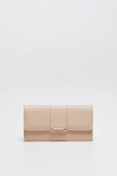 Duży portfel beżowy. Brązowe portfele damskie MOODO, bez wzorów, z poliesteru. Za 59.99 zł.