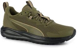 Męskie buty sportowe sneakersy zielone PUMA TWITCH Runner trail. Zielone buty sportowe na co dzień męskie Puma, z materiału, bez zapięcia, trekkingowe. Za 219.00 zł.