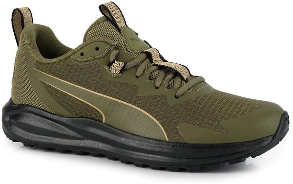 Męskie buty sportowe sneakersy zielone PUMA TWITCH Runner trail. Zielone buty sportowe na co dzień męskie Puma, z materiału, bez zapięcia, trekkingowe. Za 219.00 zł.