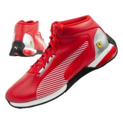 Buty Puma Ferrari Race Kart Cat-X Mid 306549 02 czerwone. Czerwone buty sportowe na co dzień męskie ze skóry ekologicznej, bez zapięcia. Za 466.73 zł.