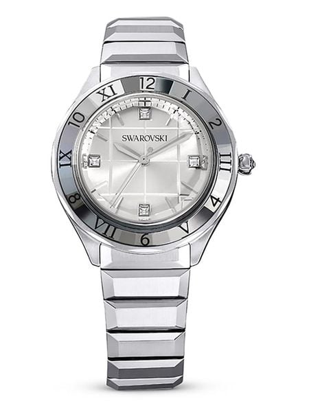 Swarovski Zegarek kwarcowy w kolorze srebrno-antracytowo-białym rozmiar: onesize. Szare, analogowe zegarki damskie Swarovski, ze stali. Za 717.99 zł.