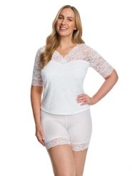 SUSA Bluzka w kolorze białym rozmiar: 40. Białe bluzki damskie Susa, bez wzorów, z koronki, bez kołnierzyka, bez ramiączek. Za 113.99 zł.