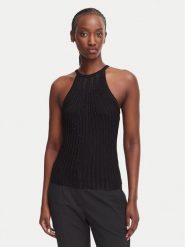 Guess Top W6YR48 Z1259 Czarny Regular Fit. Czarne topy damskie Guess, m, z aplikacjami, z wiskozy, bez ramiączek. Za 344.99 zł.