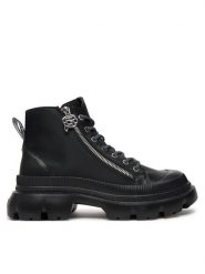 KARL LAGERFELD Trapery KL43536 Czarny. Czarne trapery damskie Karl Lagerfeld, ze skóry, bez obcasa. Za 929.99 zł.