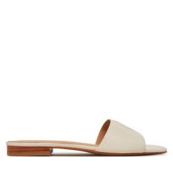 Klapki LAUREN RALPH LAUREN. Białe klapki damskie Lauren Ralph Lauren, bez wzorów, bez obcasa. Za 399.99 zł.