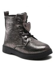 Nelli Blu Kozaki CM211102-12 Srebrny. Szare kozaki dziewczęce Nelli Blu, bez wzorów, ze skóry, bez obcasa. Za 77.99 zł.