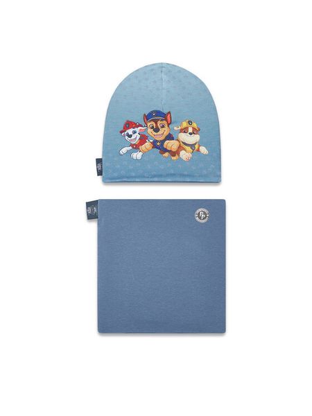 Paw Patrol Komplet czapka i komin CEO-ACCCS-AW25-317PAW Niebieski. Niebieskie czapki dziecięce Paw Patrol, z bawełny, bez ramiączek. Za 59.99 zł.