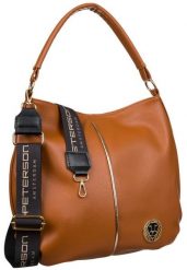 Shopperka brązowa Peterson [DH] PTN 19112. Brązowe shopper bag damskie Peterson, bez wzorów, ze skóry ekologicznej, bez dodatków. Za 239.99 zł.