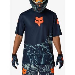 Koszulka rowerowa męska Fox Ranger SS Jersey Img Print. Niebieskie t-shirty sportowe męskie FOX, m, z jersey, bez ramiączek, rowerowe. Za 219.99 zł.