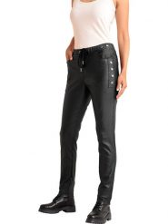 Heine Spodnie w kolorze czarnym ze skóry syntetycznej rozmiar: 50. Czarne spodnie materiałowe damskie Heine, bez wzorów, ze skóry. Za 87.19 zł.