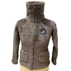 Dziewczęca kurtka polarowa Peak Mountain coral sherpaGasana. Brązowe kurtki narciarskie i snowboardowe damskie Peak Mountain, bez wzorów, z polaru, bez kaptura, narciarskie. Za 130.00 zł.