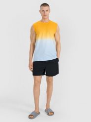 4F Spodenki casual męskie - czarne L. Czarne szorty męskie 4f, bez wzorów, z materiału, casualowe. Za 59.99 zł.