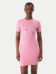 Versace Jeans Couture Sukienka codzienna 80HAOE01 CJ02E Różowy Slim Fit. Czerwone sukienki damskie Versace Jeans Couture, na co dzień, l, bez wzorów, z bawełny, bez kołnierzyka, bez ramiączek, proste. Za 939.99 zł.