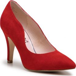 Półbuty CAPRICE - 9-22412-22 Red Suede 524. Czerwone półbuty damskie Caprice, bez wzorów, ze skóry ekologicznej, bez obcasa, na obcasie. W wyprzedaży za 179.00 zł.
