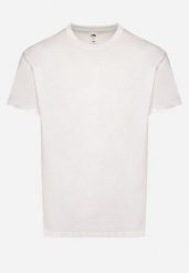 Biała Bawełniana Koszulka T-shirt w Stylu Basic Malorisa. Białe t-shirty męskie Born2be, l, bez wzorów, z bawełny, bez kołnierzyka. Za 34.99 zł.