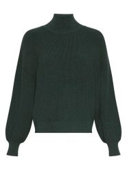 MOSS COPENHAGEN Sweter w kolorze ciemnozielonym rozmiar: M/L. Zielone golfy damskie MOSS COPENHAGEN, l, ze splotem, bez kołnierzyka. Za 131.74 zł.