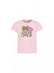 T-shirt Moschino HDM06K LBA00 50209 pink. Czerwone t-shirty damskie MOSCHINO, l, bez wzorów, z materiału, bez kołnierzyka. Za 447.05 zł.
