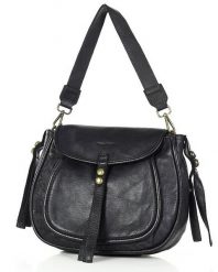 Torebka damska czarna Marco Mazzini v67a. Czarne torby na laptopa damskie bez wzorów, z materiału. Za 599.00 zł.