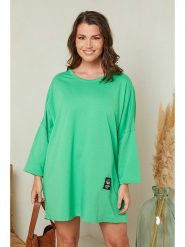 Curvy Lady Sukienka w kolorze zielonym rozmiar: 44/46. Zielone sukienki damskie Curvy Lady, bez wzorów, z bawełny, klasyczne, bez kołnierzyka, bez ramiączek, mini. Za 74.46 zł.