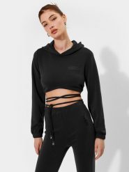 4F Bluza dresowa crop top z wiązaniem z dodatkiem modalu 4F x Local Heroes XL. Czarne bluzy z kapturem damskie 4f, xl, z dresówki. W wyprzedaży za 129.99 zł.