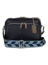 Anna Morellini Skórzana torebka "Erminia" w kolorze granatowym - 22 x 17 x 9 cm rozmiar: onesize. Niebieskie torebki klasyczne damskie Anna Morellini, bez wzorów, z materiału, bez dodatków. Za 260.99 zł.