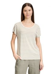 CARTOON Koszulka w kolorze biało-beżowym rozmiar: 40. Białe bluzki damskie Cartoon, bez wzorów, bez kołnierzyka. Za 43.99 zł.