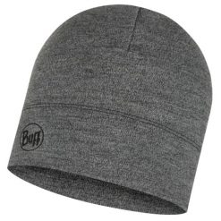 Czapka dla dorosłych BUFF® Midweight Hat LIGHT Merino. Szare czapki męskie Buff, bez wzorów, z wełny, sportowe. Za 112.99 zł.