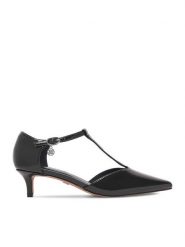 Nine West Czółenka CEO-CD25-123-2 Czarny. Czarne czółenka damskie Nine West, bez wzorów, ze skóry, bez obcasa. Za 229.99 zł.