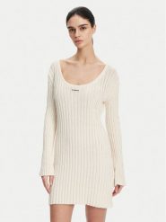 PINKO Sukienka dzianinowa 105301 A2N7 Écru Regular Fit. Sukienki damskie Pinko, xl, bez wzorów, z bawełny, bez kołnierzyka, bez ramiączek. Za 1,199.00 zł.