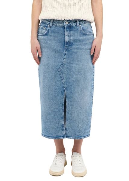 Damska spódnica jeansowa MUSTANG Eureka Denim Skirt Denim Blue 1016225 5000 582. Niebieskie spódniczki damskie Mustang, bez wzorów, z denimu. Za 149.99 zł.