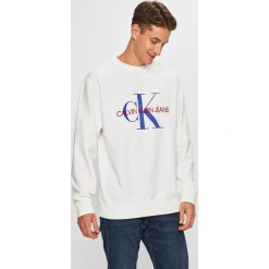 Calvin Klein Jeans - Bluza. Białe bluzy bez kaptura męskie Calvin Klein Jeans, l, z bawełny. W wyprzedaży za 239.90 zł.