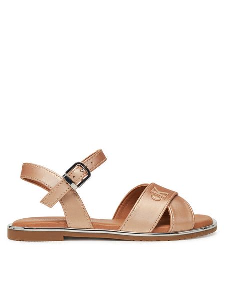 Calvin Klein Jeans Sandały V3A2-82042-1688 M Brązowy. Brązowe sandały dziewczęce Calvin Klein Jeans, z jeansu, bez zapięcia. Za 199.99 zł.