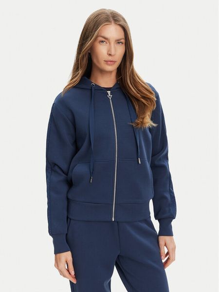 Guess Bluza W5YQ05 KBYE2 Granatowy Regular Fit. Niebieskie bluzy bez kaptura damskie Guess, l, z syntetyku. Za 309.99 zł.