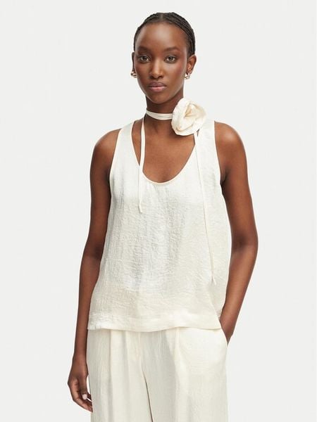 Marella Top Apogeo 2613161045 Écru Regular Fit. Białe topy damskie Marella, bez wzorów, z acetatu, bez ramiączek. Za 609.99 zł.