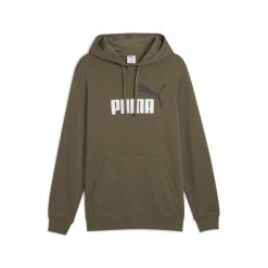 Męska bluza z kapturem Essentials z dwukolorowym logo No. 1 PUMA Loden Green. Zielone bluzy z kapturem męskie Puma, l, z gumy. Za 229.00 zł.