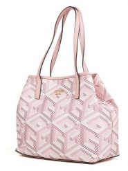 Guess Shopper bag w kolorze jasnoróżowym - 39 x 32 x 18 cm rozmiar: onesize. Różowe shopper bag damskie Guess, z aplikacjami, z materiału, na ramię, bez dodatków. Za 483.17 zł.