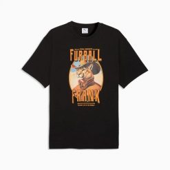 Koszulka sportowa męska Puma GRAPHIC CAT COWBOY RELAXED 63443401. Czarne t-shirty sportowe męskie Puma, l, bez ramiączek. Za 98.58 zł.