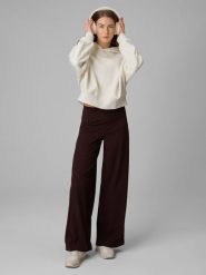 4F Spodnie dresowe z szerokimi nogawkami damskie - brązowe M. Brązowe spodnie dresowe damskie 4f, m, bez wzorów, z dresówki. Za 149.99 zł.