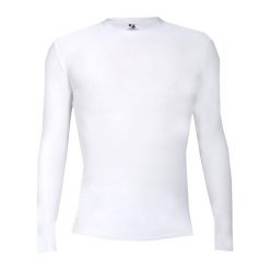 Koszulka z długim rękawem Pro Compression Adults Men Round Neck Undershirt. Białe bluzki sportowe damskie BADGER SPORT, l, bez wzorów, bez ramiączek. Za 215.95 zł.